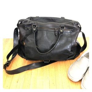 John Varvatos leather weekender